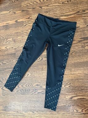 Nike dri-fit Leggings with Reflective Silver polka Dot Accents